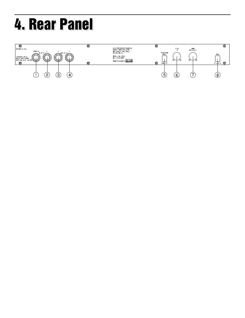 Rear panel | Rocktron Intellifex LTD User Manual | Page 9 / 60