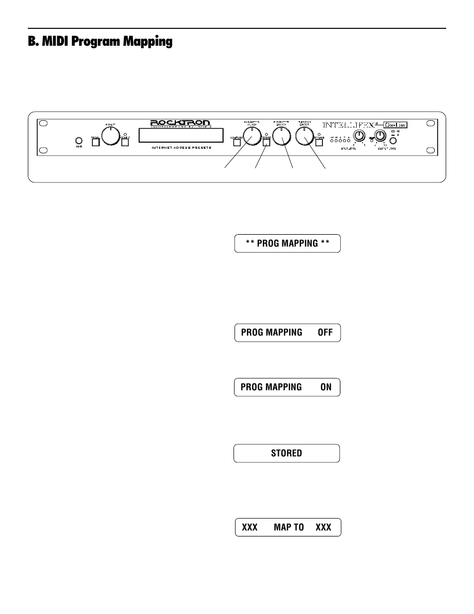 B. midi program mapping | Rocktron Intellifex On-Line User Manual | Page 47 / 58