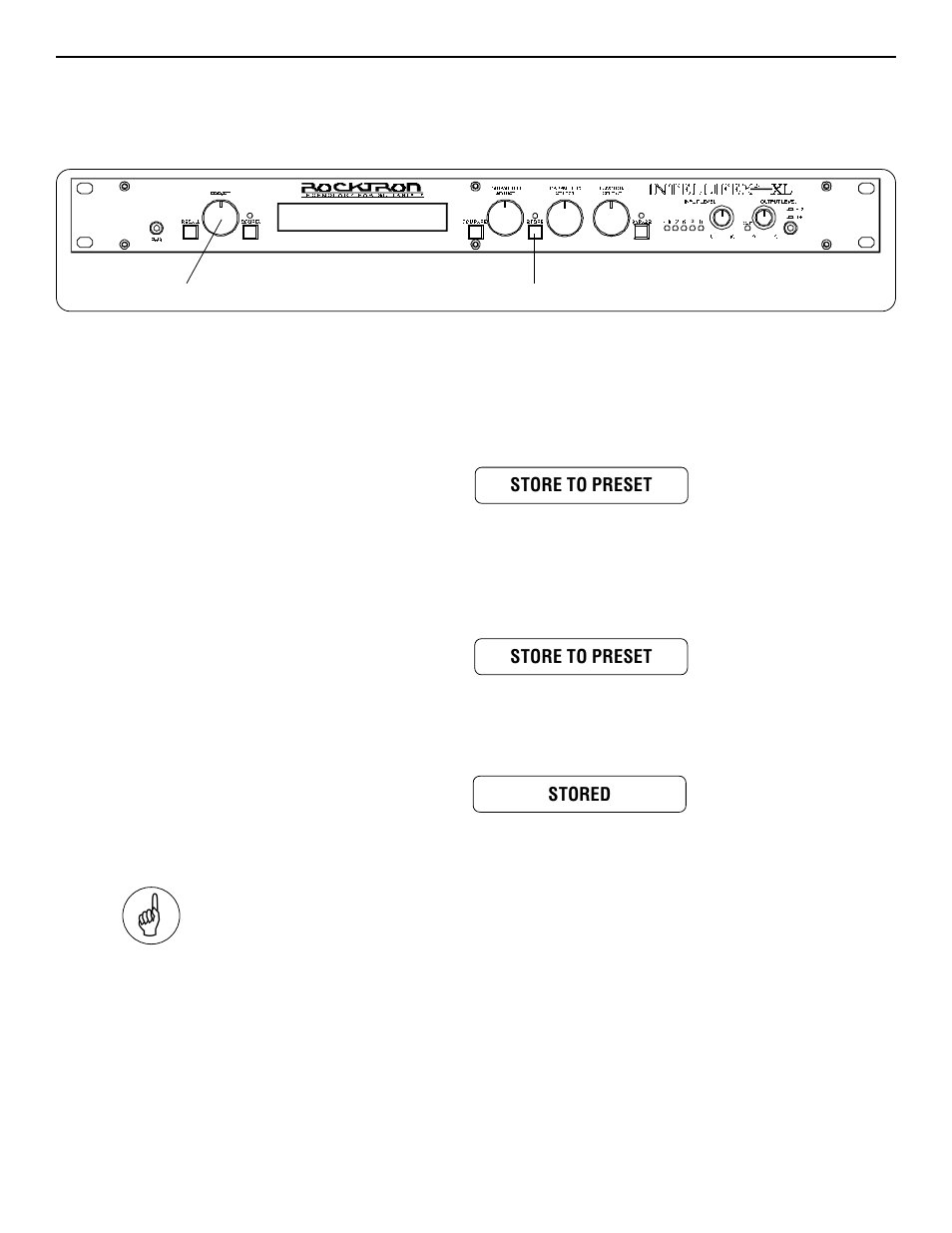 C. storing modified parameter values | Rocktron Intellifex XL User Manual | Page 40 / 58