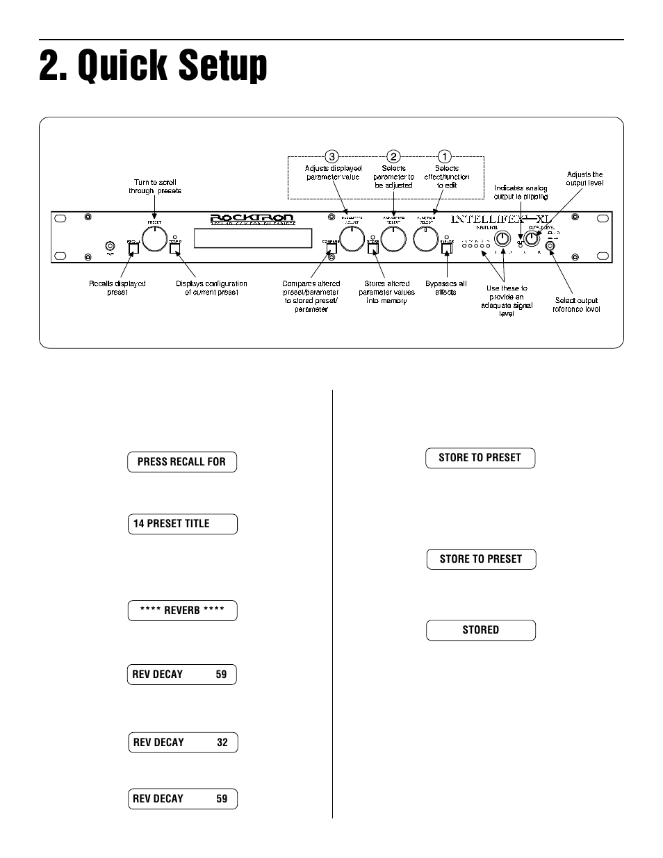 Quick setup | Rocktron Intellifex XL User Manual | Page 5 / 58