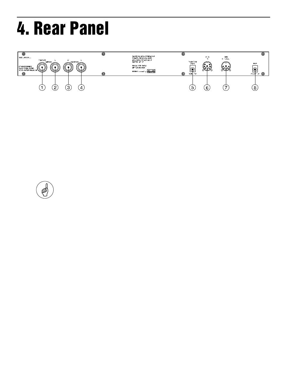 Rear panel, Rear panel g | Rocktron Intellifex XL User Manual | Page 8 / 58