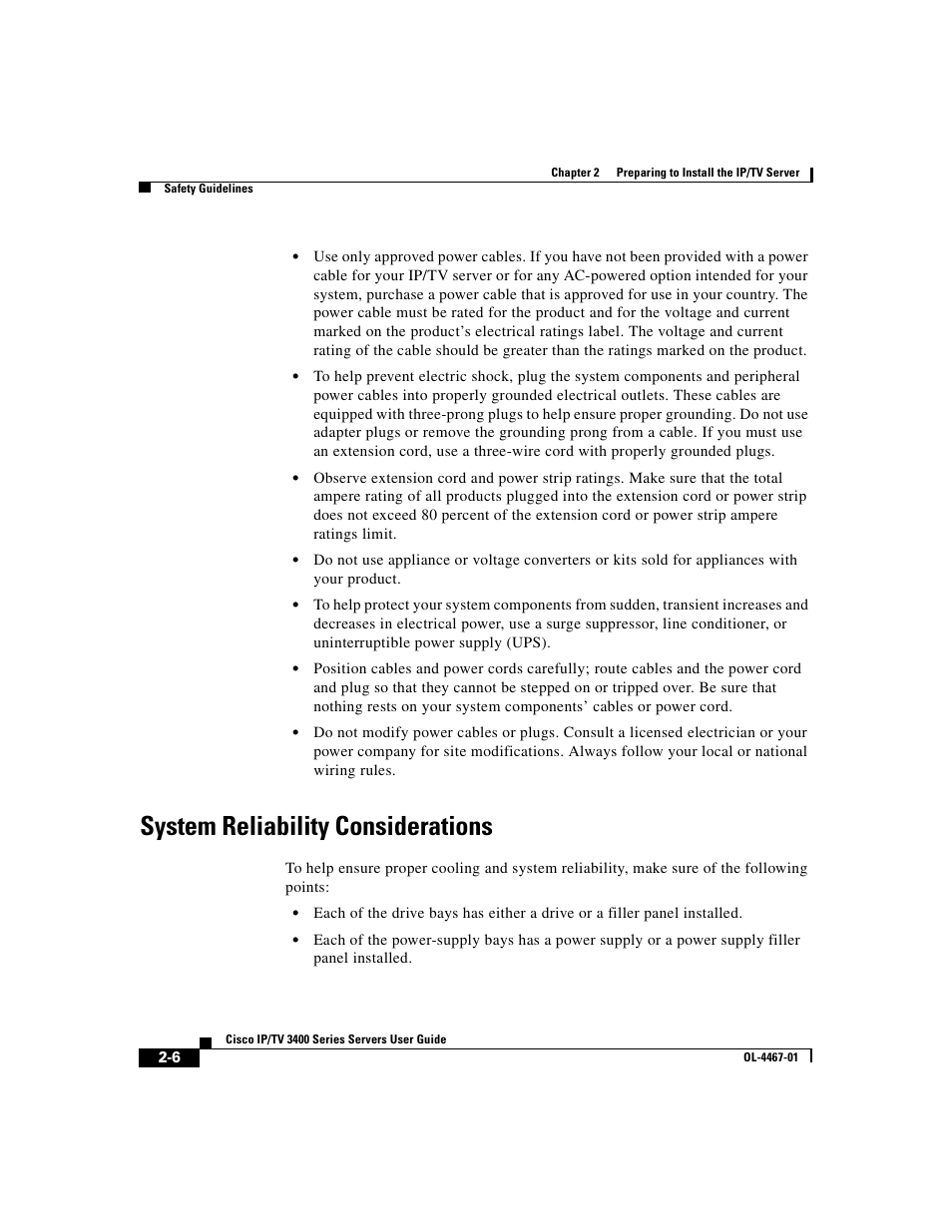 System reliability considerations | Cisco IP/TV 3400 Series User Manual | Page 60 / 126