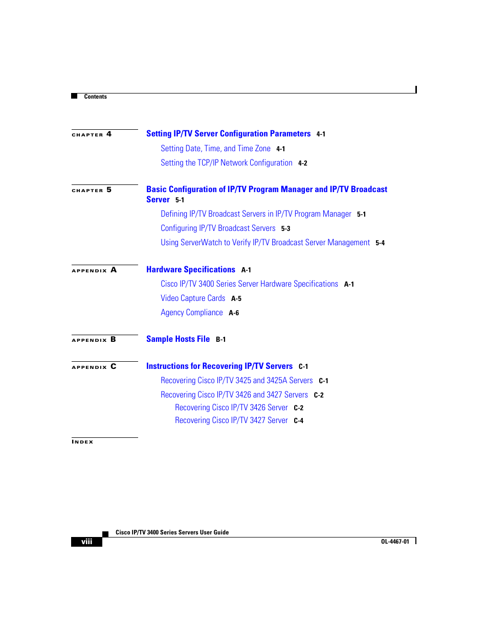 Cisco IP/TV 3400 Series User Manual | Page 8 / 126