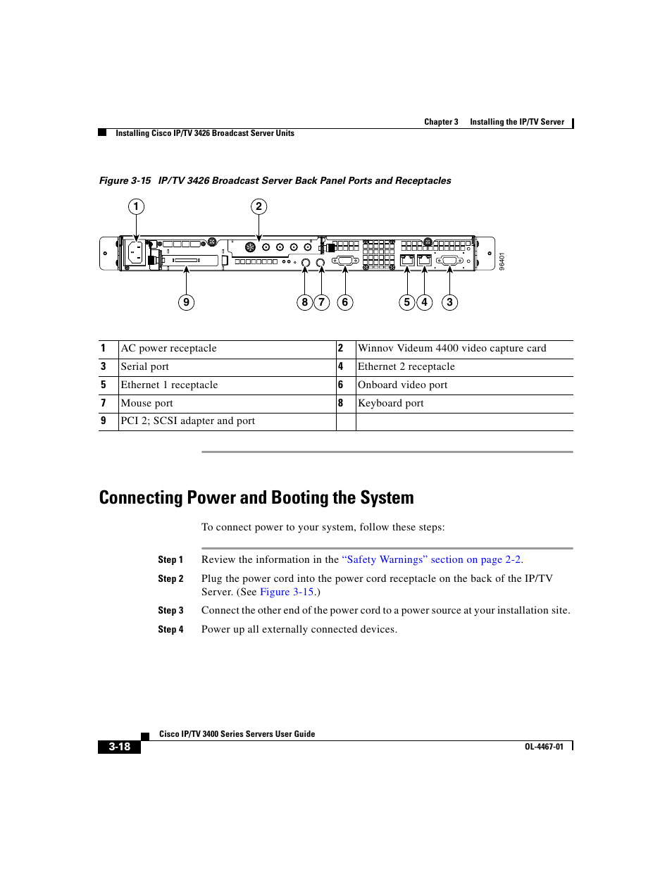 Connecting power and booting the system, Figure 3-15 | Cisco IP/TV 3400 Series User Manual | Page 80 / 126