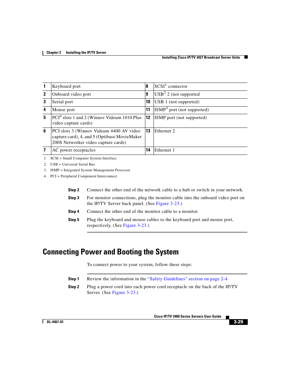 Connecting power and booting the system | Cisco IP/TV 3400 Series User Manual | Page 91 / 126