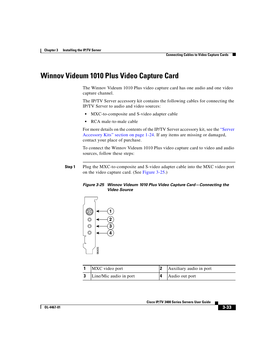Winnov videum 1010 plus video capture card | Cisco IP/TV 3400 Series User Manual | Page 95 / 126