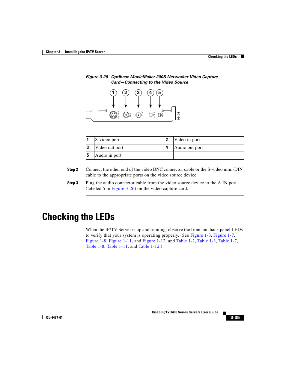 Checking the leds, Figure 3-26 | Cisco IP/TV 3400 Series User Manual | Page 97 / 126