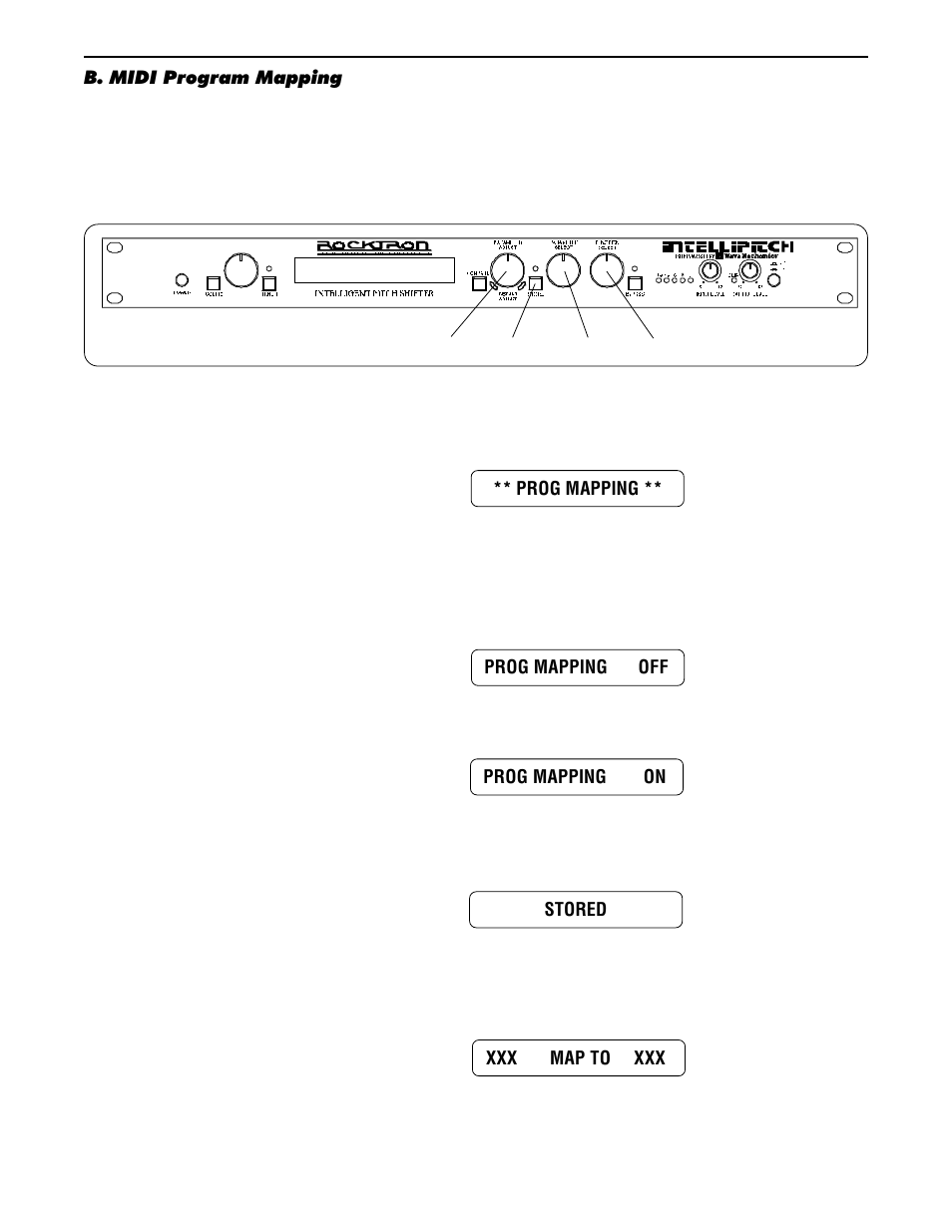 B. midi program mapping | Rocktron Intellipitch User Manual | Page 59 / 70