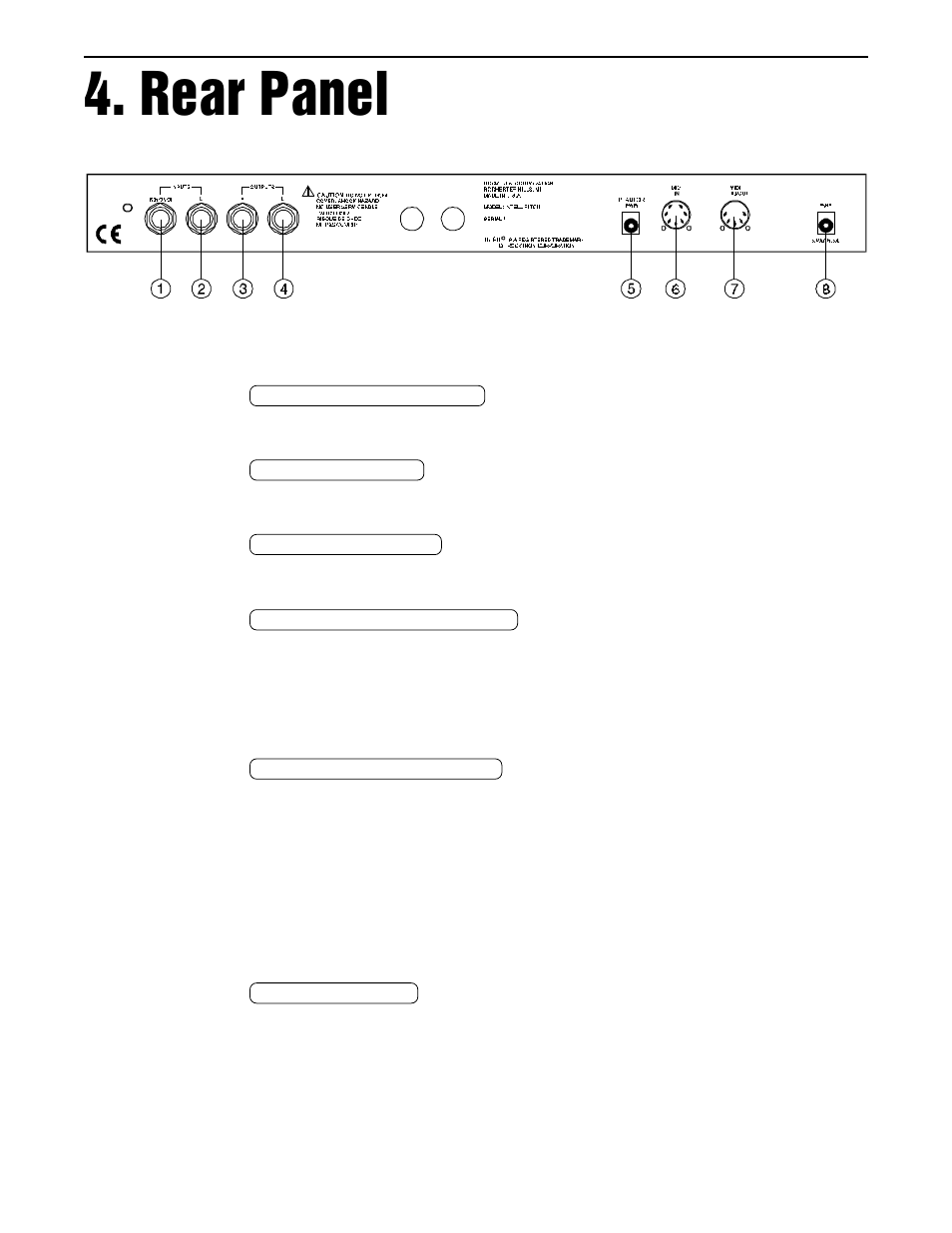 Rear panel | Rocktron Intellipitch User Manual | Page 8 / 70