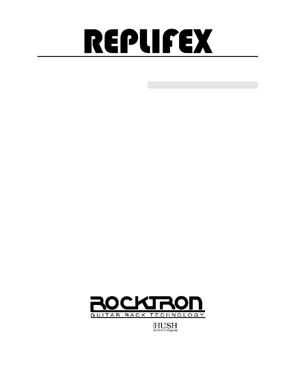 Rocktron Replifex User Manual | 76 pages