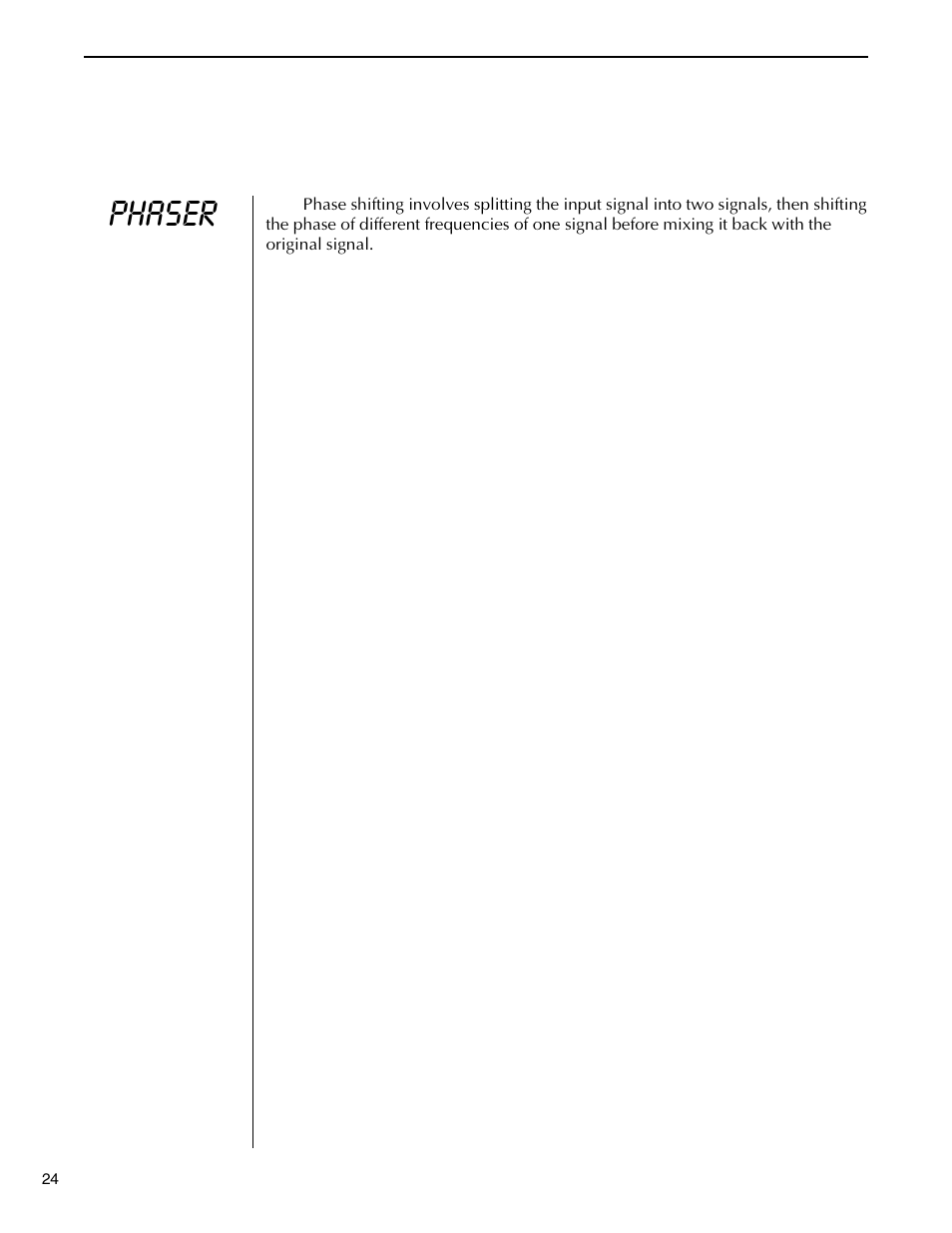 Phaser function, Phaser, Function | Rocktron Replifex User Manual | Page 27 / 76