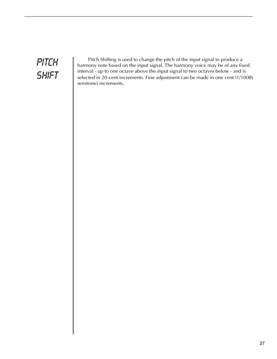 Pitch shift function, Pitch shift, Function | Rocktron Replifex User Manual | Page 30 / 76