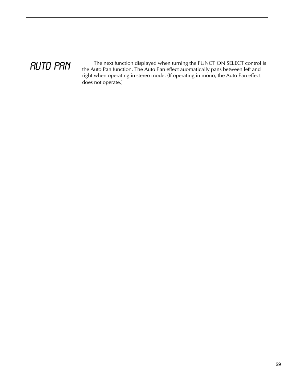 Auto pan function, Auto pan, Function | Rocktron Replifex User Manual | Page 32 / 76