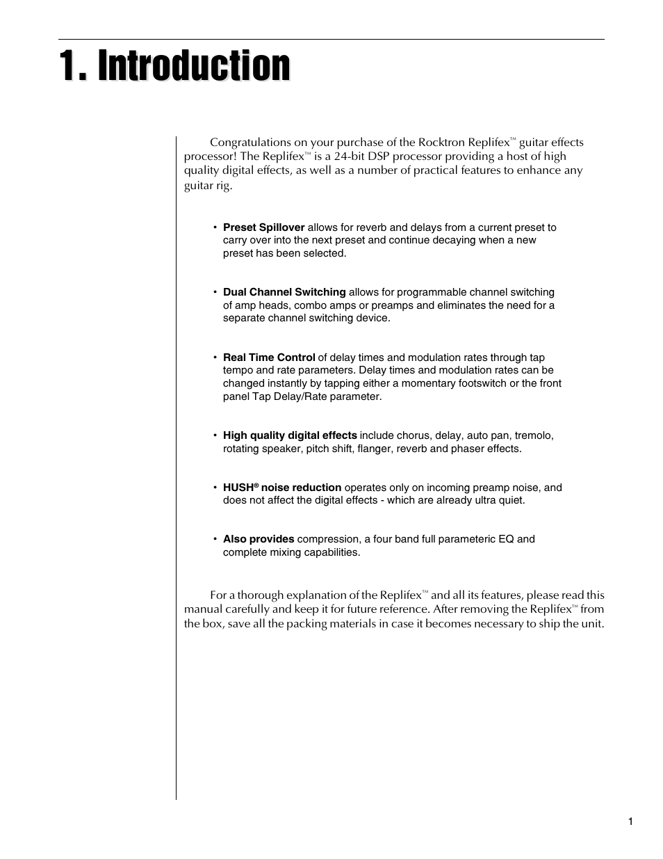 Introduction | Rocktron Replifex User Manual | Page 4 / 76