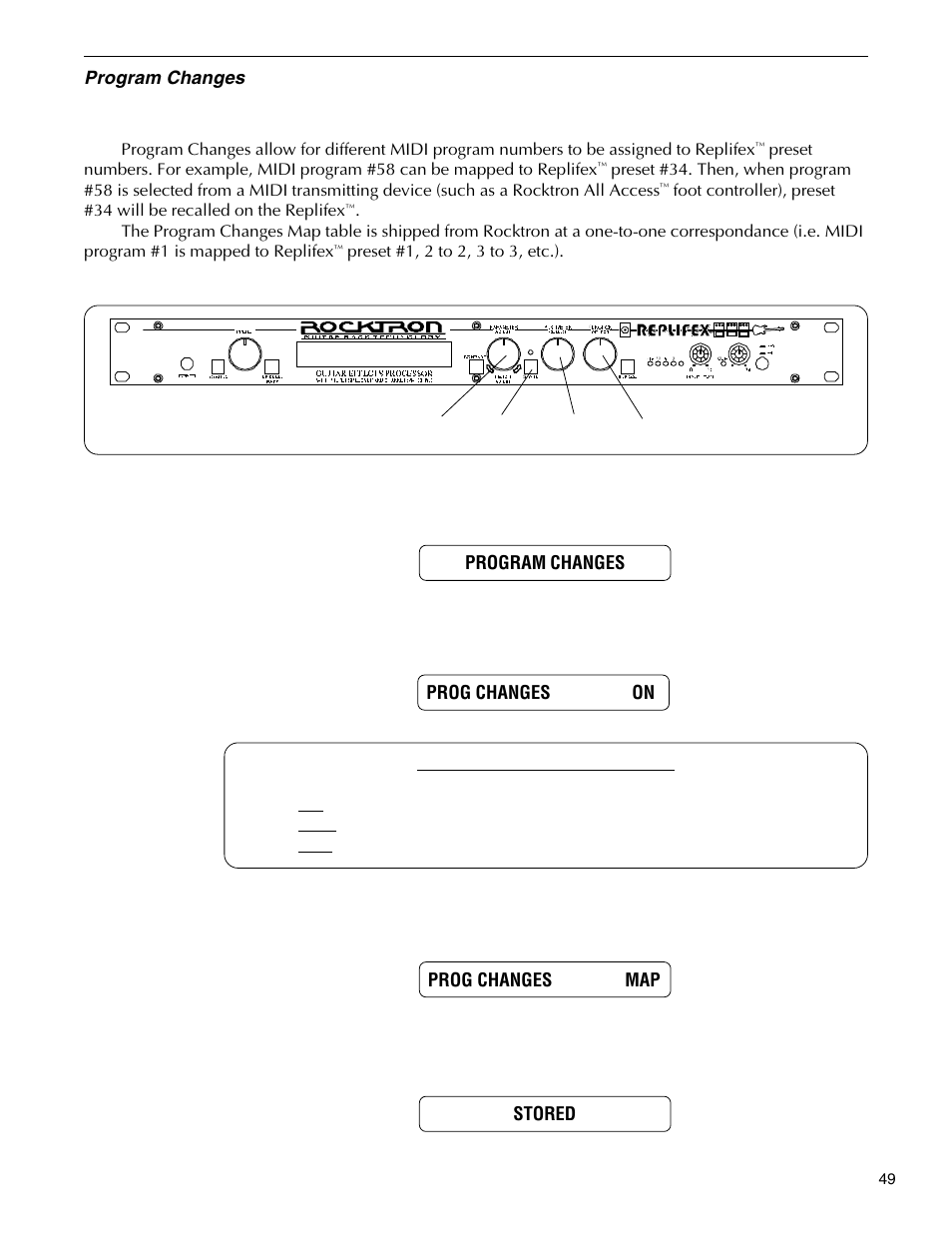 Program changes | Rocktron Replifex User Manual | Page 52 / 76