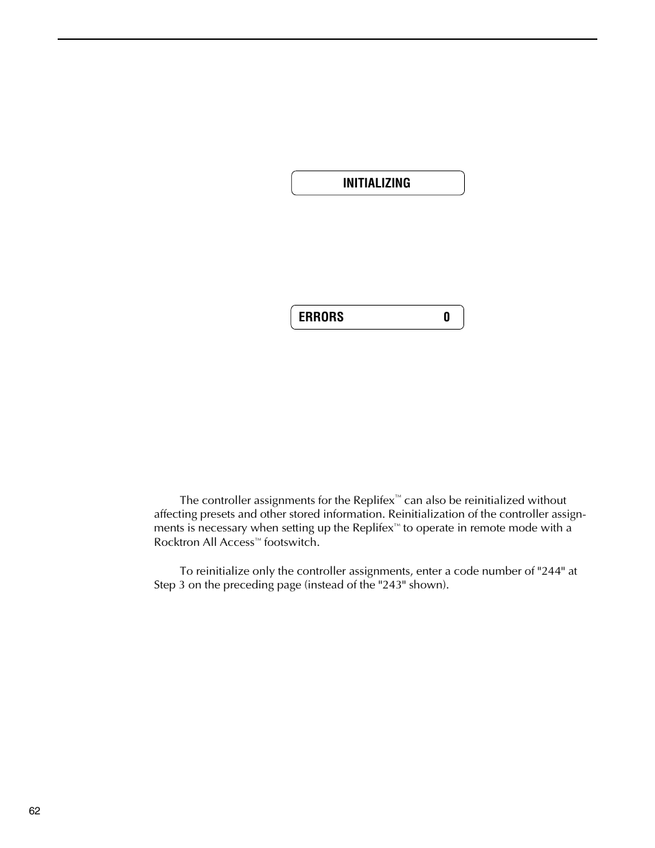 Restoring the replifex™ controller assignments, Restoring the replifex controller assignments | Rocktron Replifex User Manual | Page 65 / 76