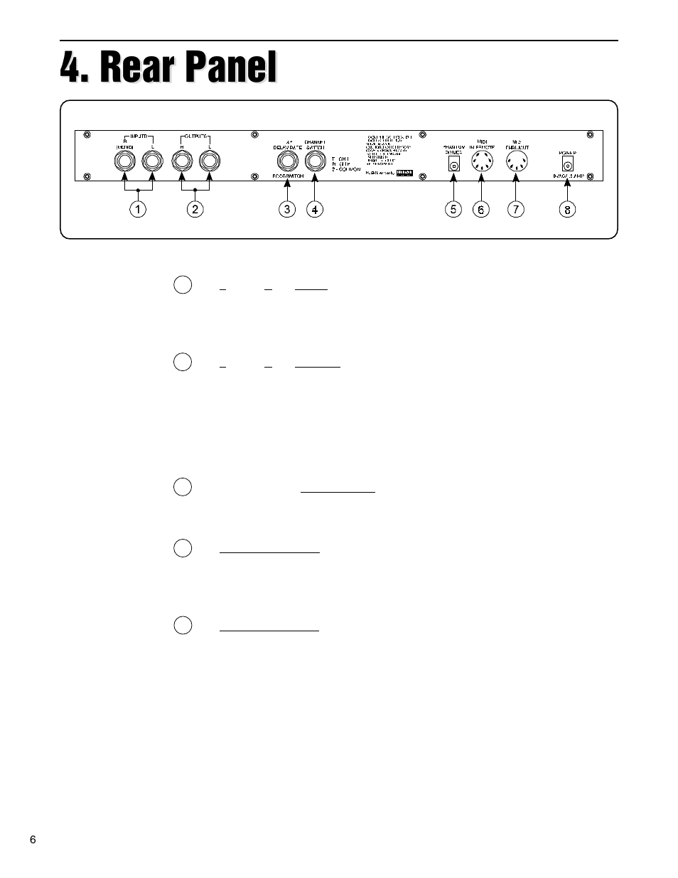 Rear panel | Rocktron Replifex User Manual | Page 9 / 76