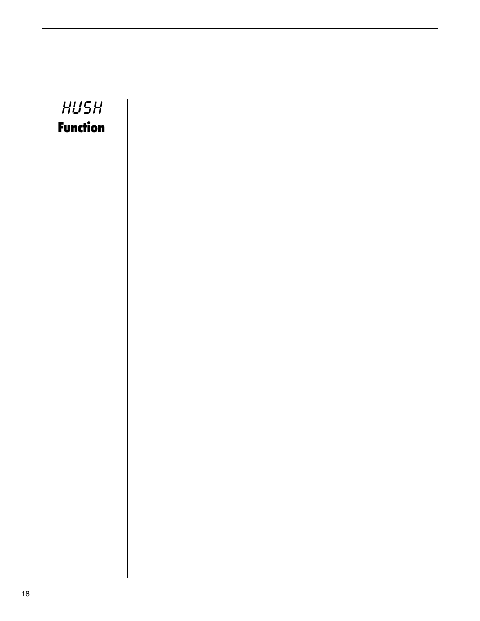 Hush function, Hush, Function | Rocktron MultiValve User Manual | Page 21 / 76