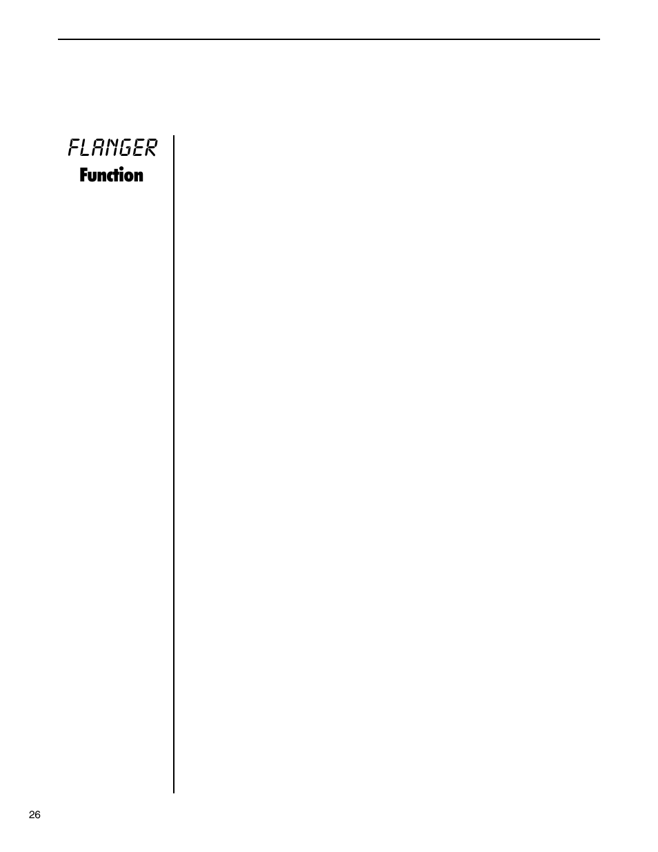Flanger function, Flanger, Function | Rocktron MultiValve User Manual | Page 29 / 76
