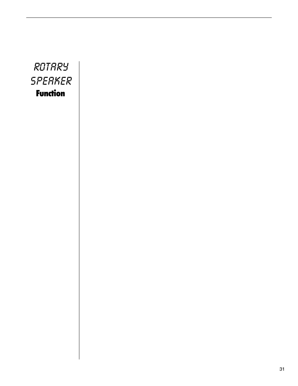 Rotary speaker function, Rotary speaker, Function | Rocktron MultiValve User Manual | Page 34 / 76