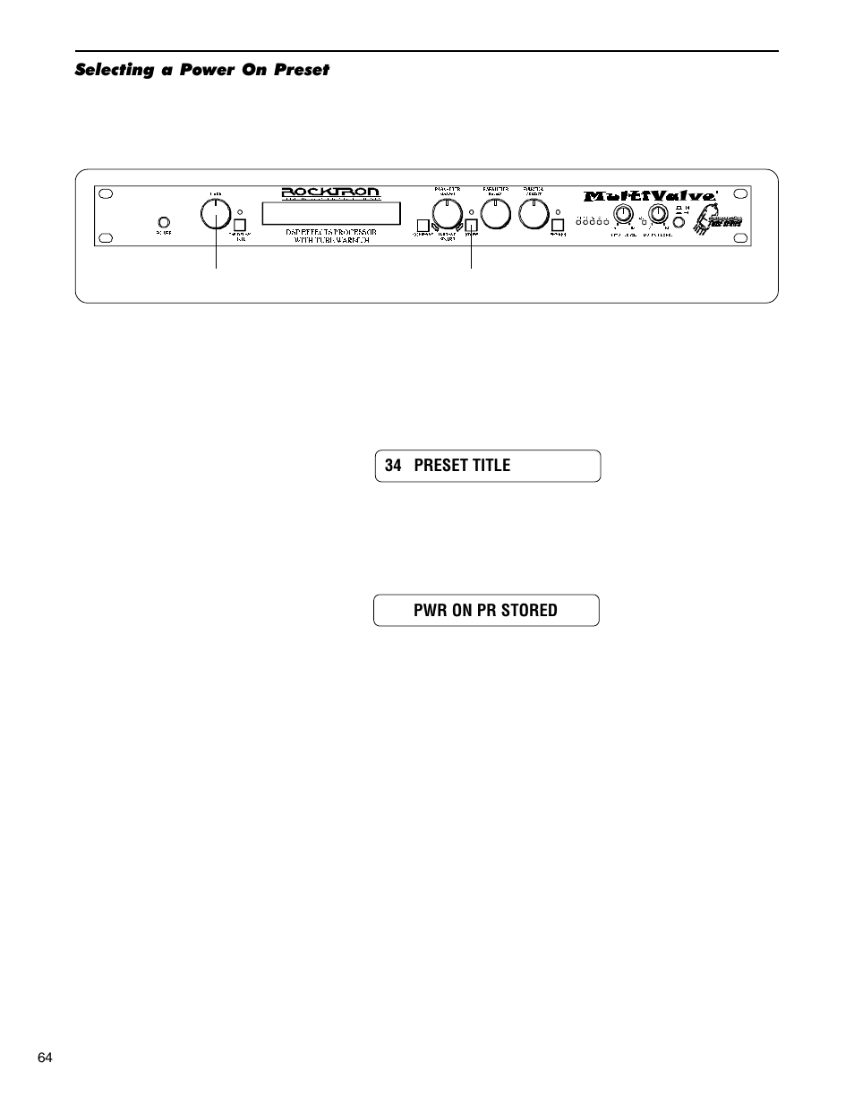 Selecting a power on preset | Rocktron MultiValve User Manual | Page 67 / 76
