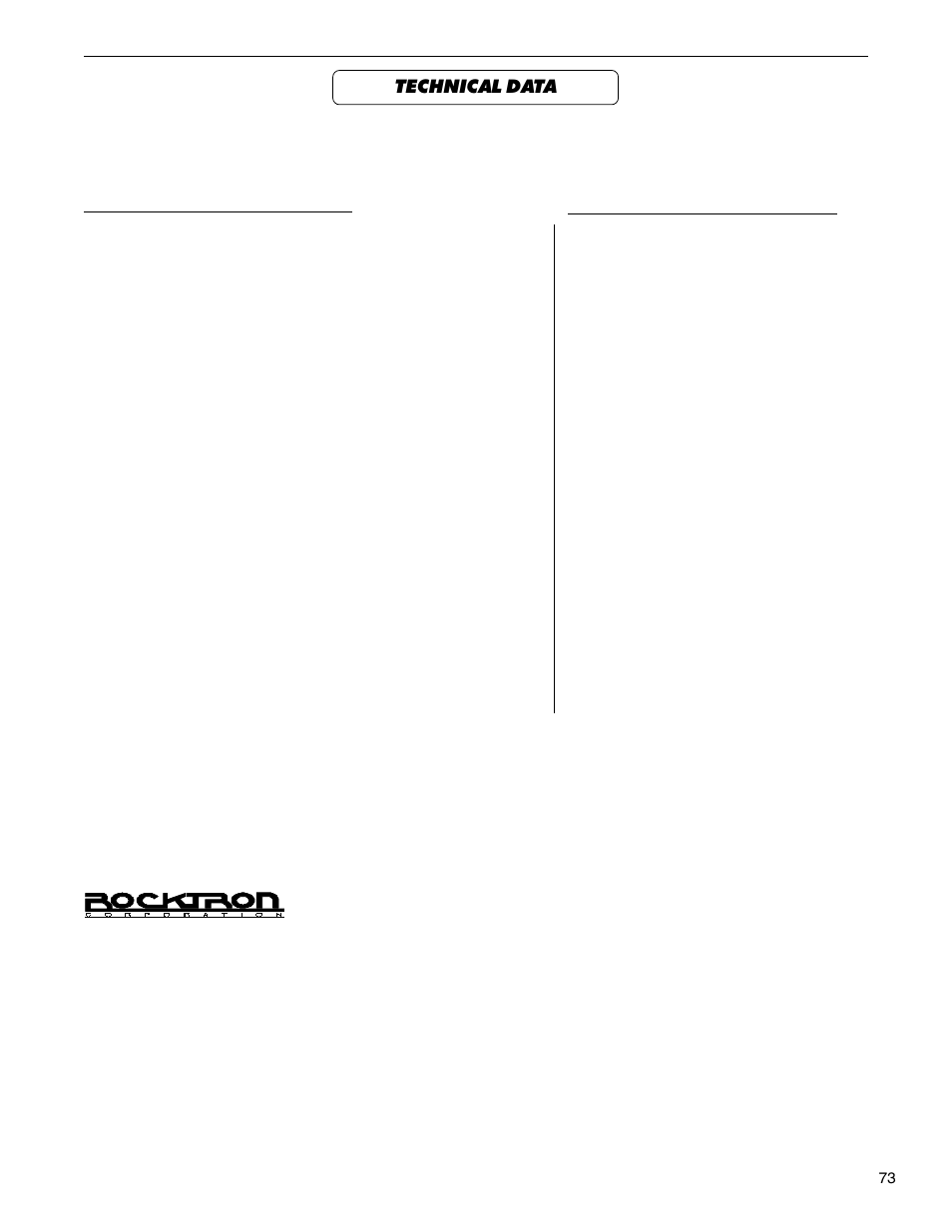 Technical data | Rocktron MultiValve User Manual | Page 76 / 76