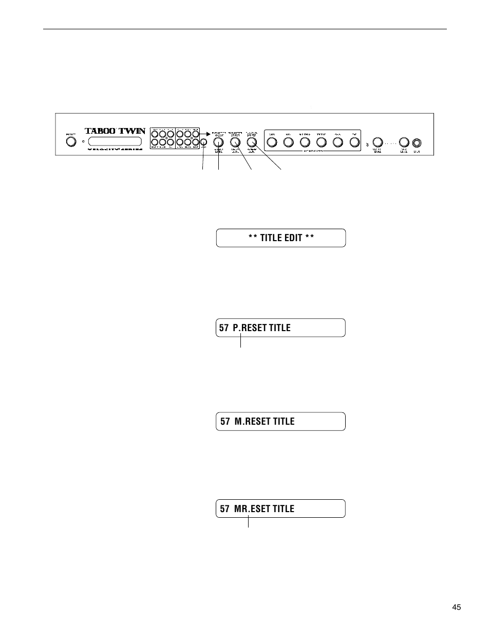 Editing a preset title | Rocktron Taboo Twin User Manual | Page 48 / 75