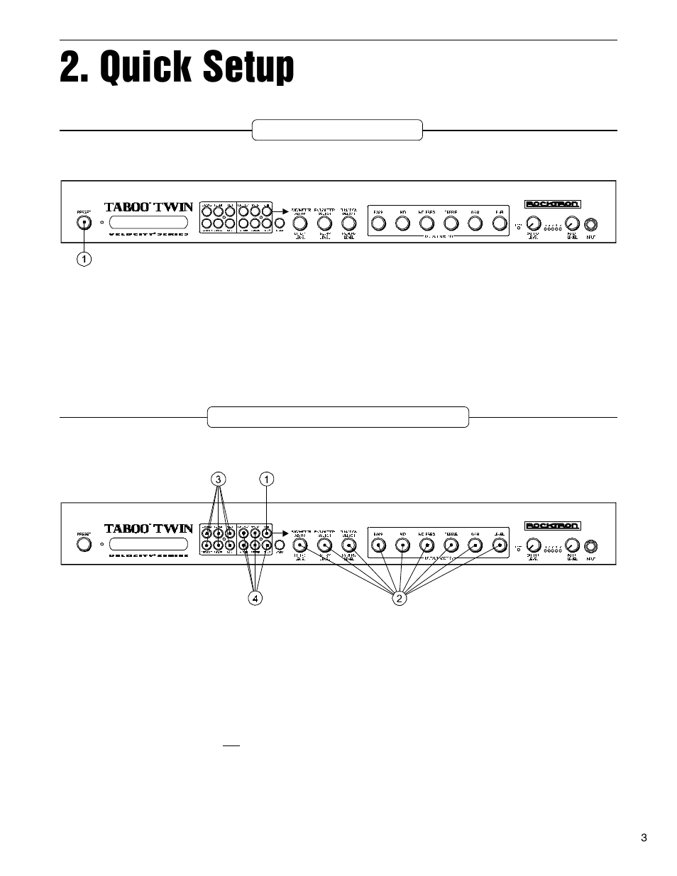 Quick setup | Rocktron Taboo Twin User Manual | Page 6 / 75