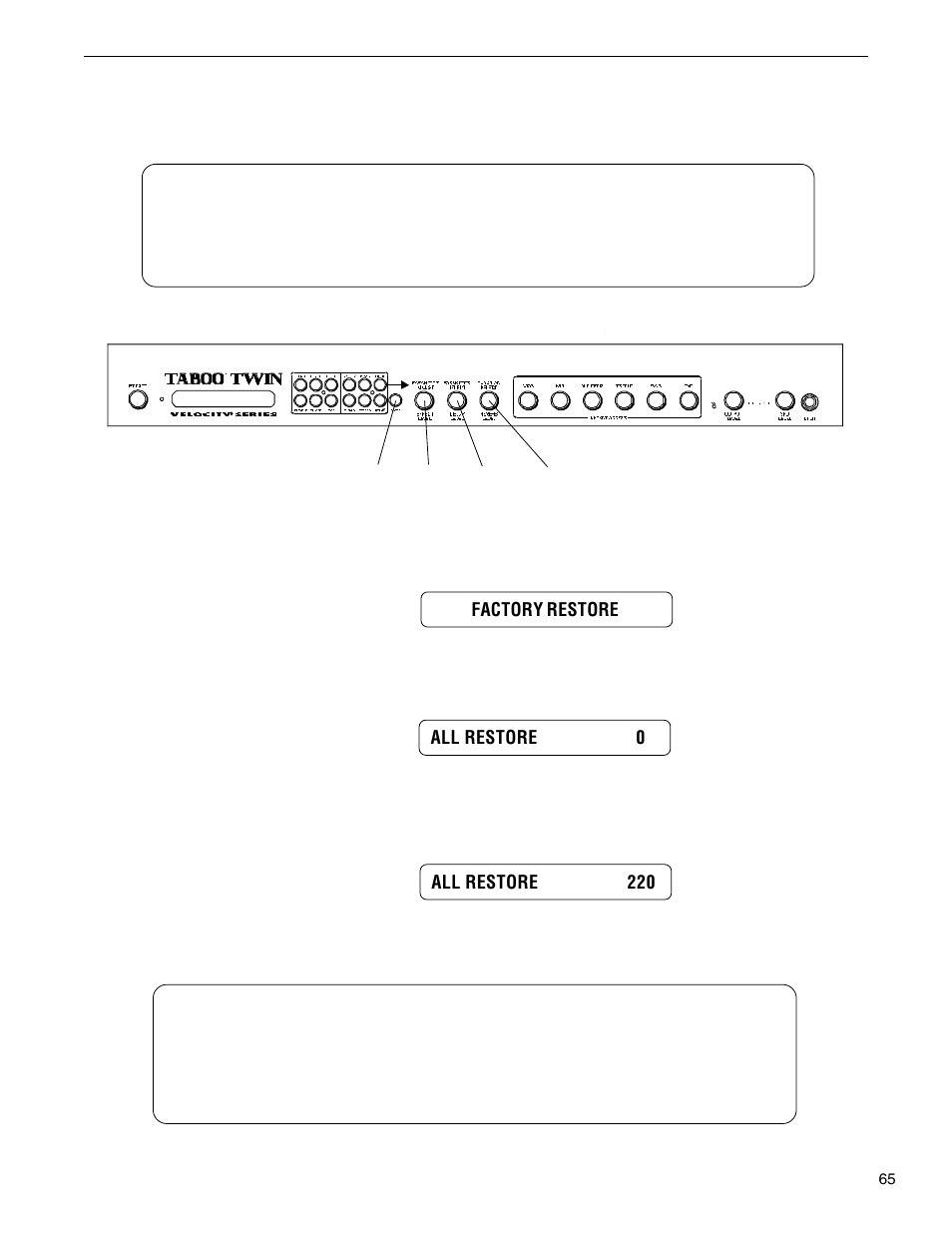 Restoring a single factory preset | Rocktron Taboo Twin User Manual | Page 68 / 75