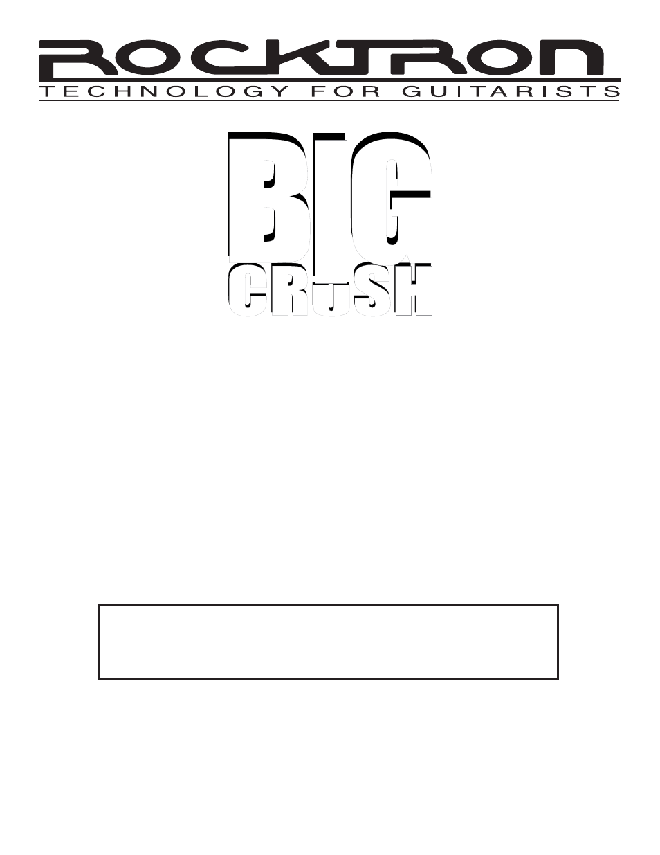 Rocktron Big Crush User Manual | Page 12 / 12