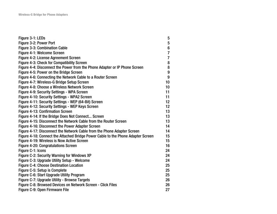 List of figures | Cisco WIRELESS-G WBP54G User Manual | Page 4 / 55