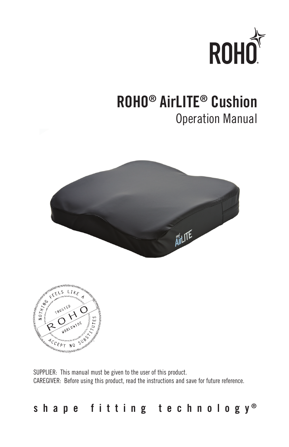 ROHO AirLIT cushion User Manual | 9 pages