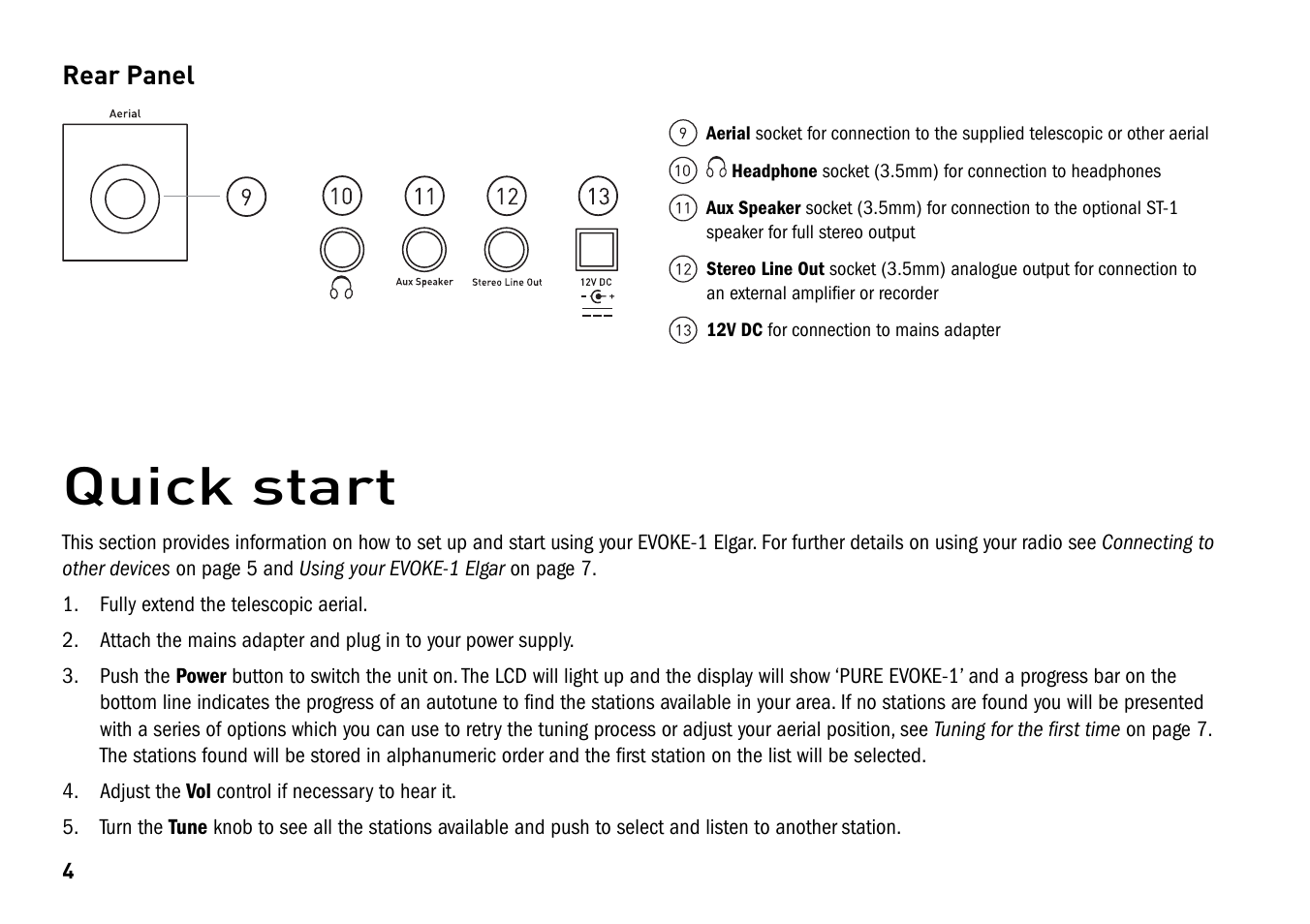 Quick start | Pure Elgar EVOKE-1 User Manual | Page 8 / 24