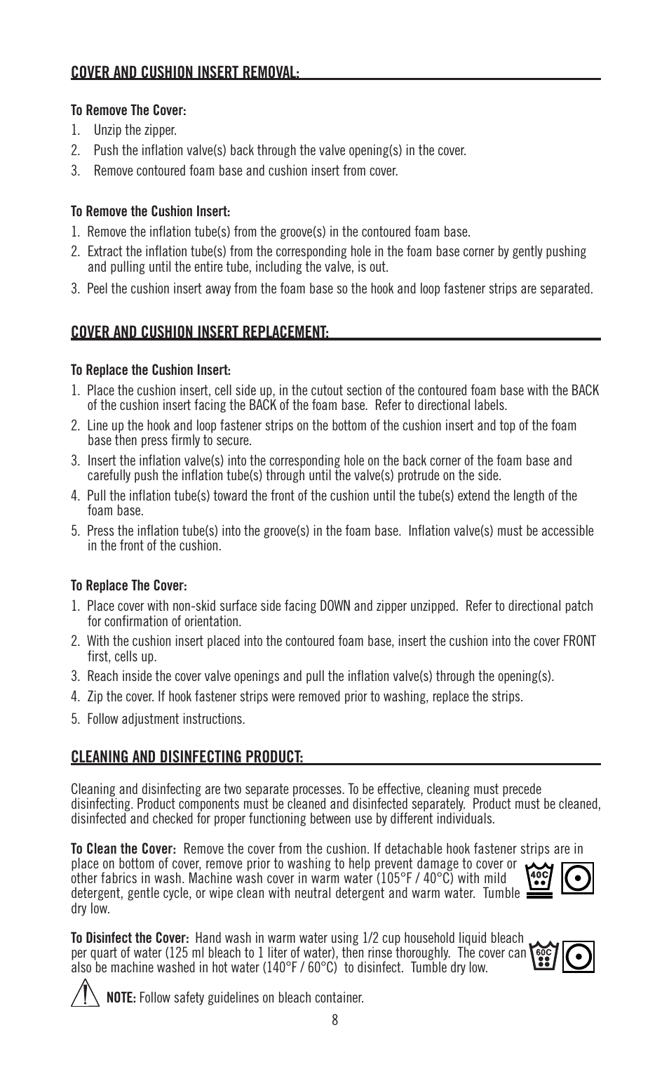 ROHO Hybrid Elit cushion User Manual | Page 8 / 11