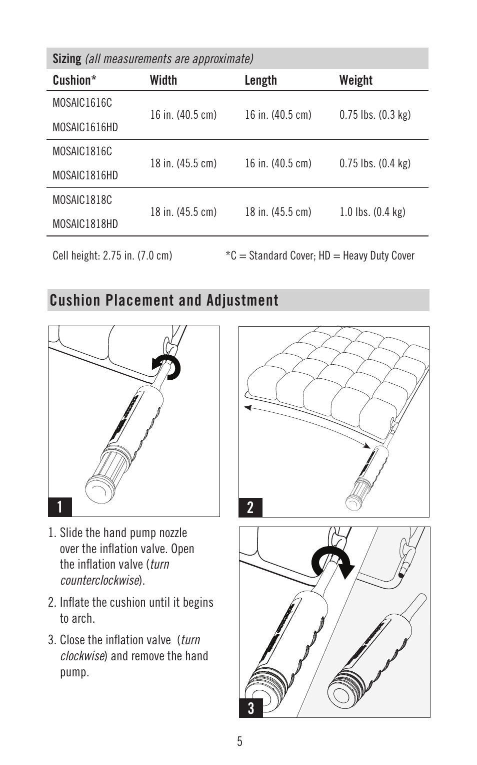 21 cushion placement and adjustment 3 | ROHO MOSAI Cushion User Manual | Page 6 / 14