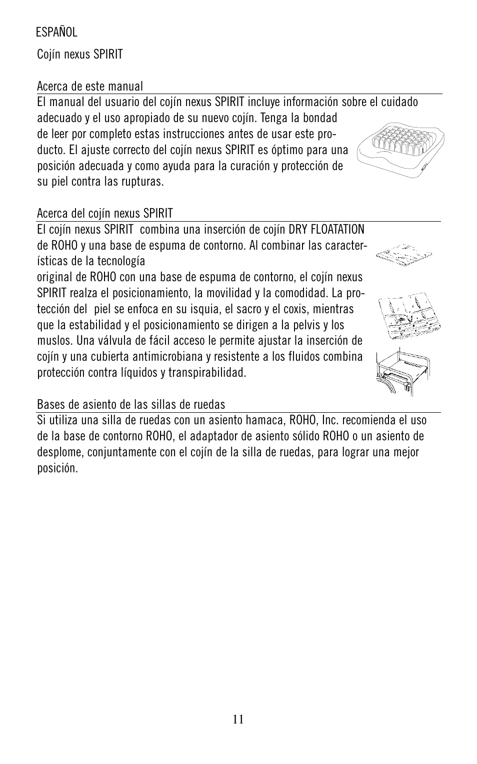 ROHO nexus SPIRI cushion User Manual | Page 12 / 92