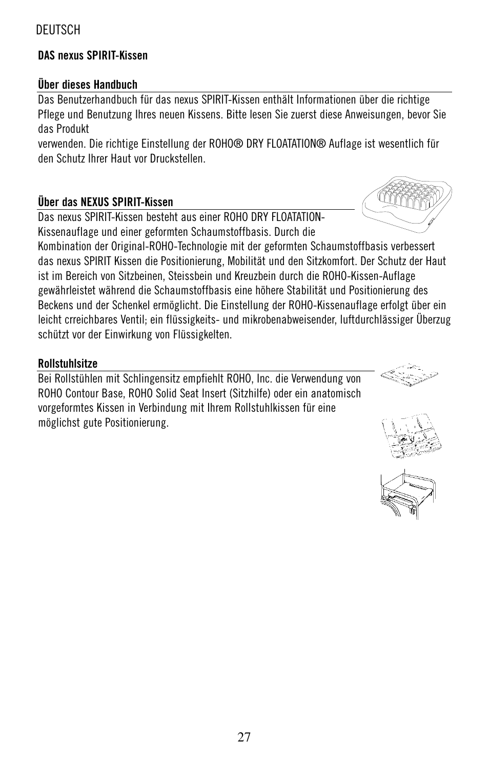 ROHO nexus SPIRI cushion User Manual | Page 28 / 92