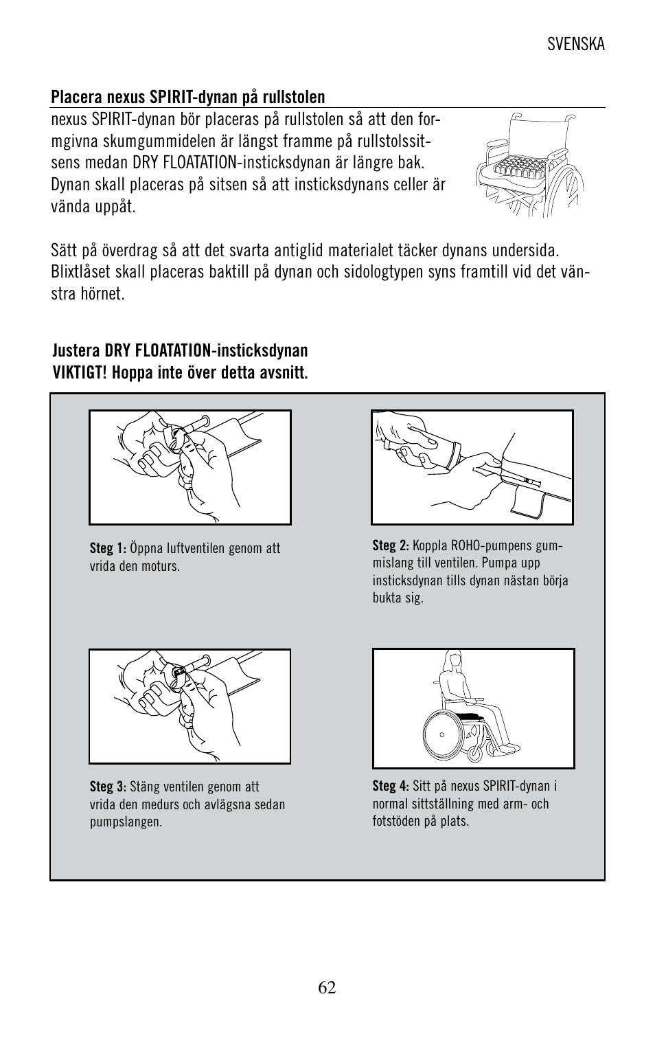 ROHO nexus SPIRI cushion User Manual | Page 63 / 92