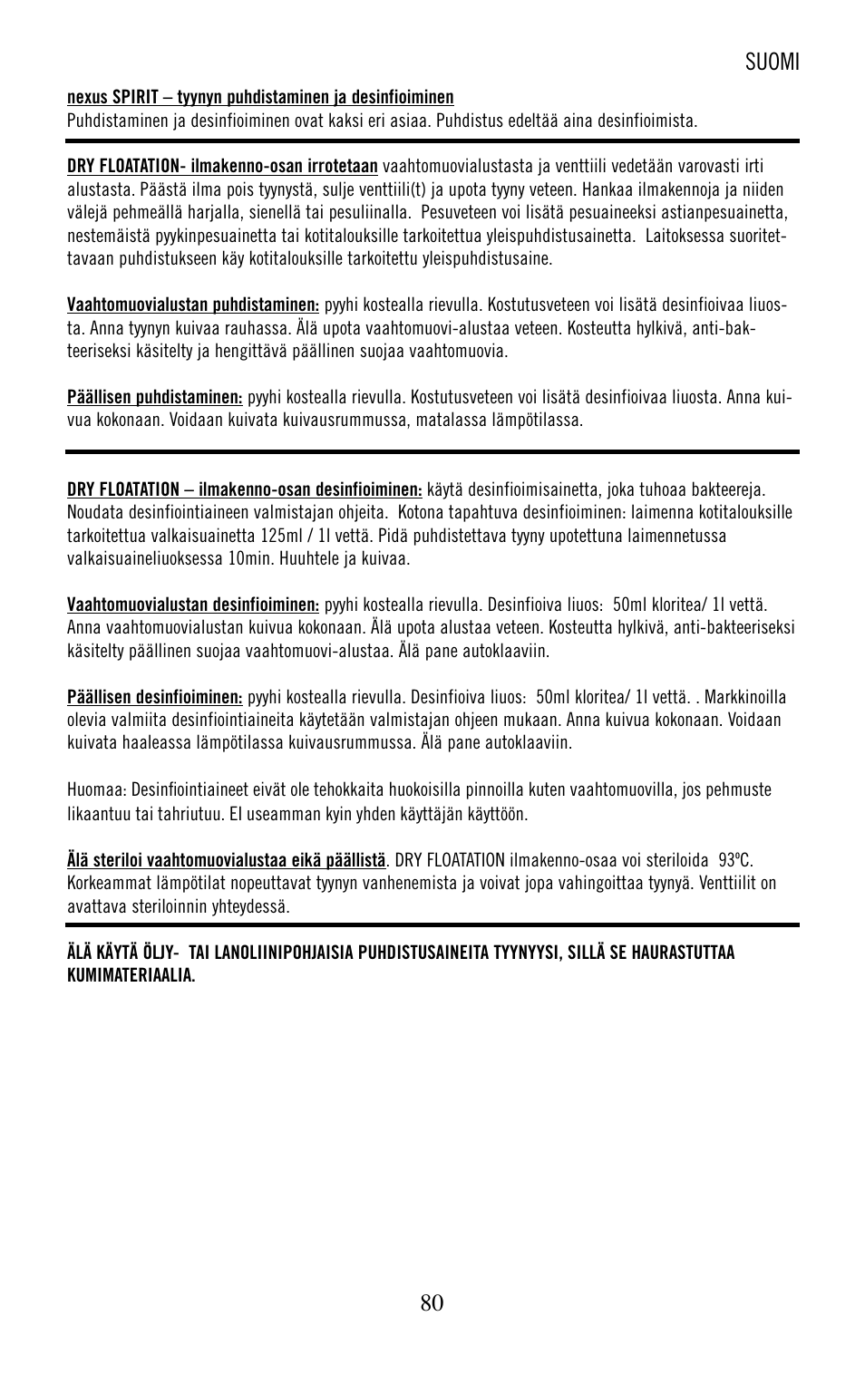 Suomi | ROHO nexus SPIRI cushion User Manual | Page 81 / 92