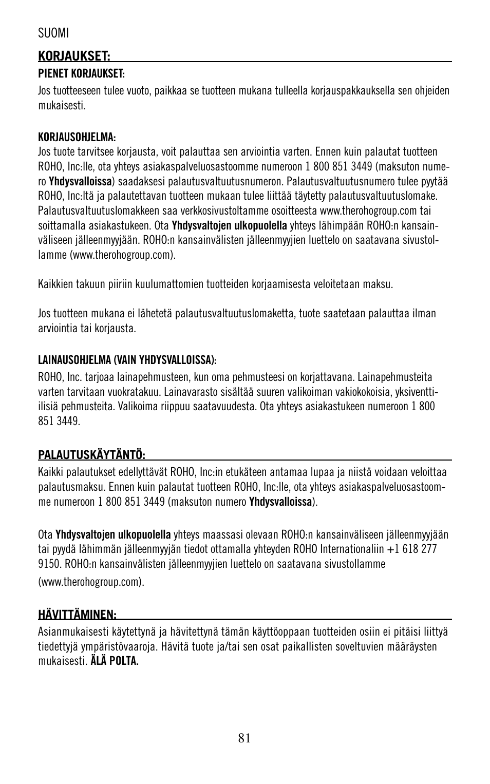 ROHO nexus SPIRI cushion User Manual | Page 82 / 92