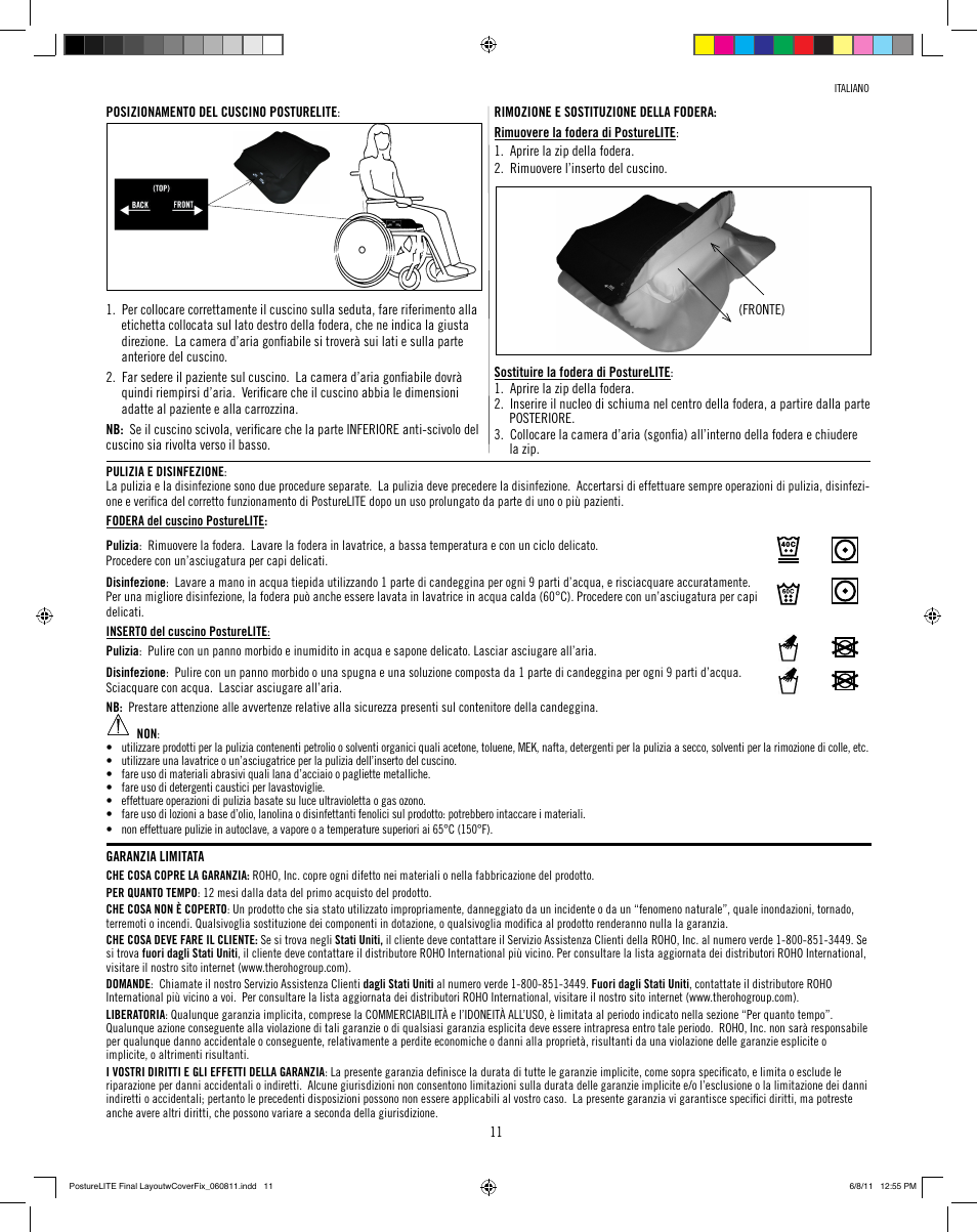 ROHO PostureLit cushion User Manual | Page 13 / 28