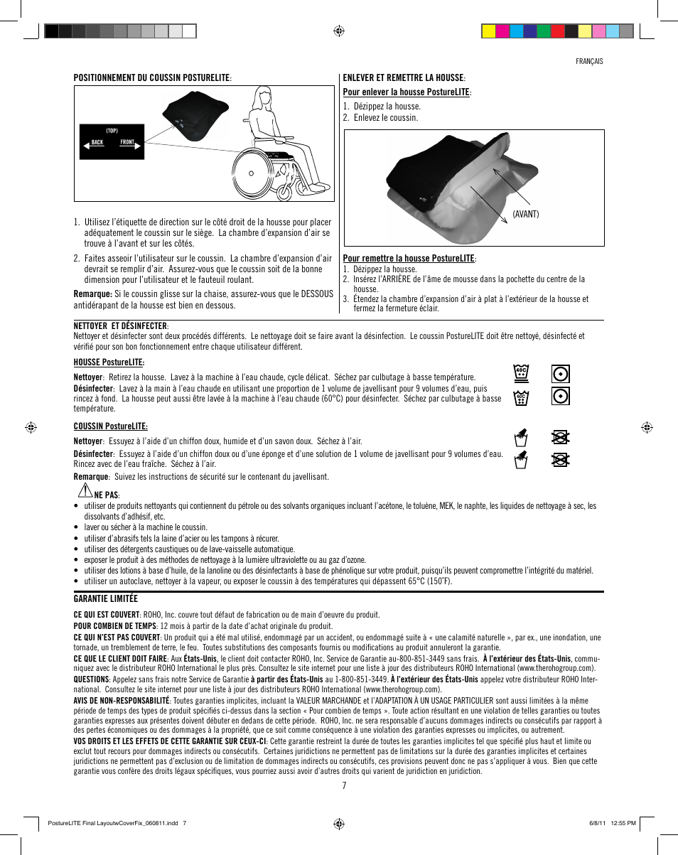 ROHO PostureLit cushion User Manual | Page 9 / 28