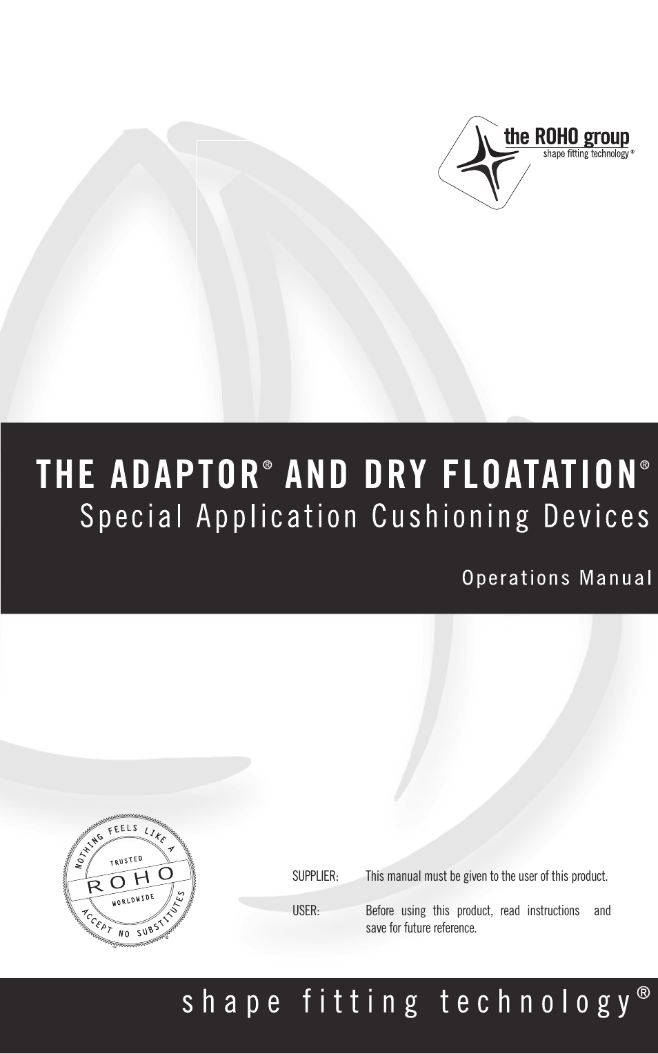 ROHO Specialty application cushions User Manual | 10 pages
