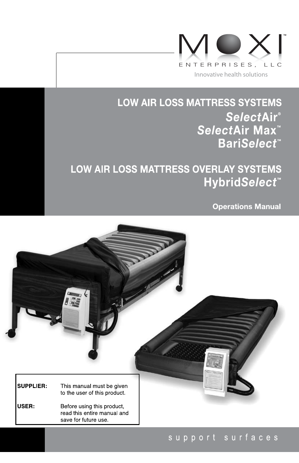 ROHO SelectAir MA mattress User Manual | 40 pages