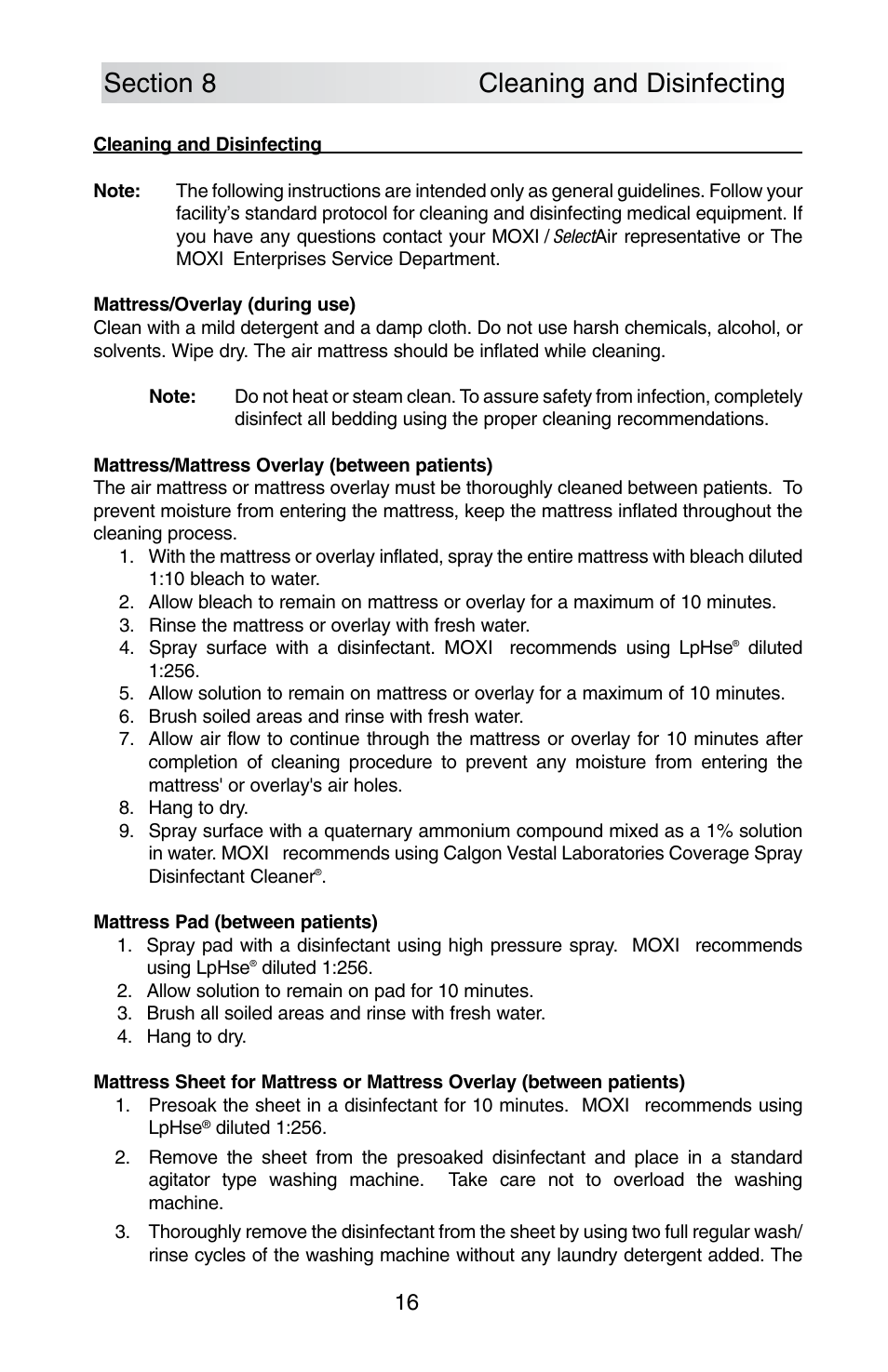 ROHO SelectAir MA mattress User Manual | Page 18 / 40