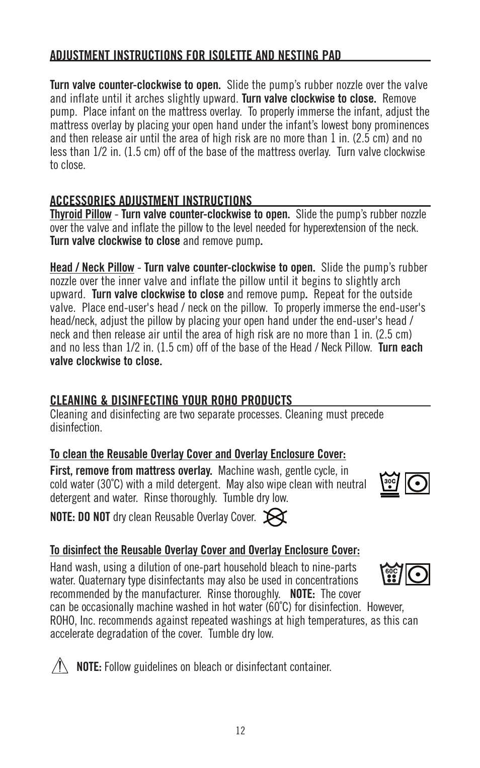 ROHO SOFFLE 2 mattress overlay system operation manual User Manual | Page 12 / 17