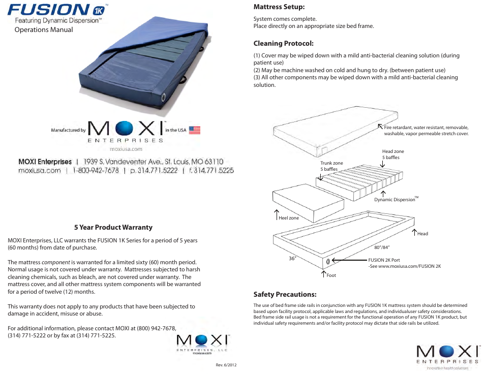 ROHO Fusion 1 Dynamic Dispersio system User Manual | 2 pages