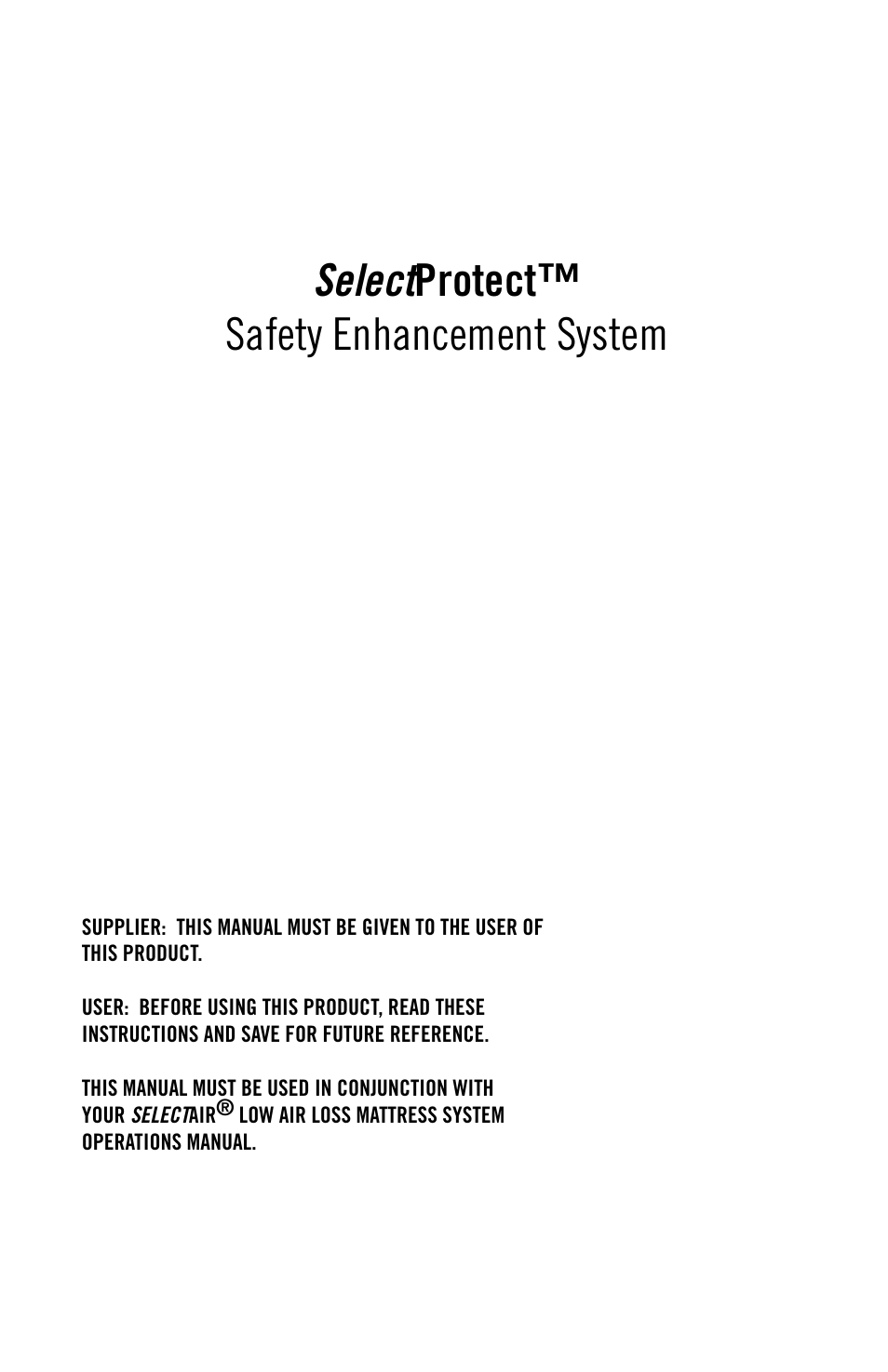 ROHO SelectProtec safety enhancement system User Manual | 13 pages