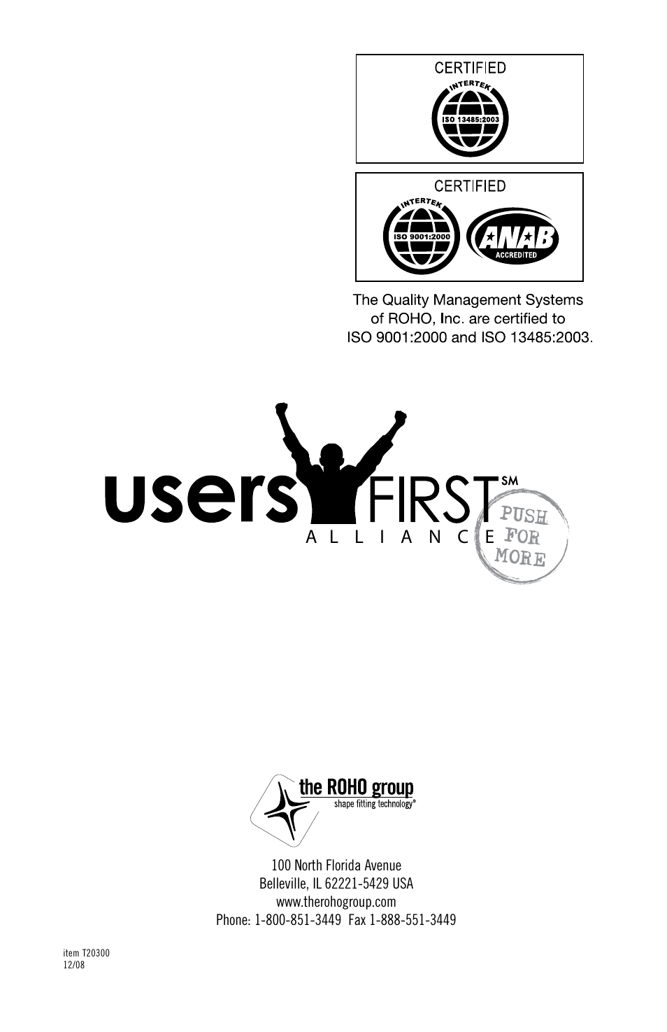 ROHO SelectProtec safety enhancement system User Manual | Page 13 / 13