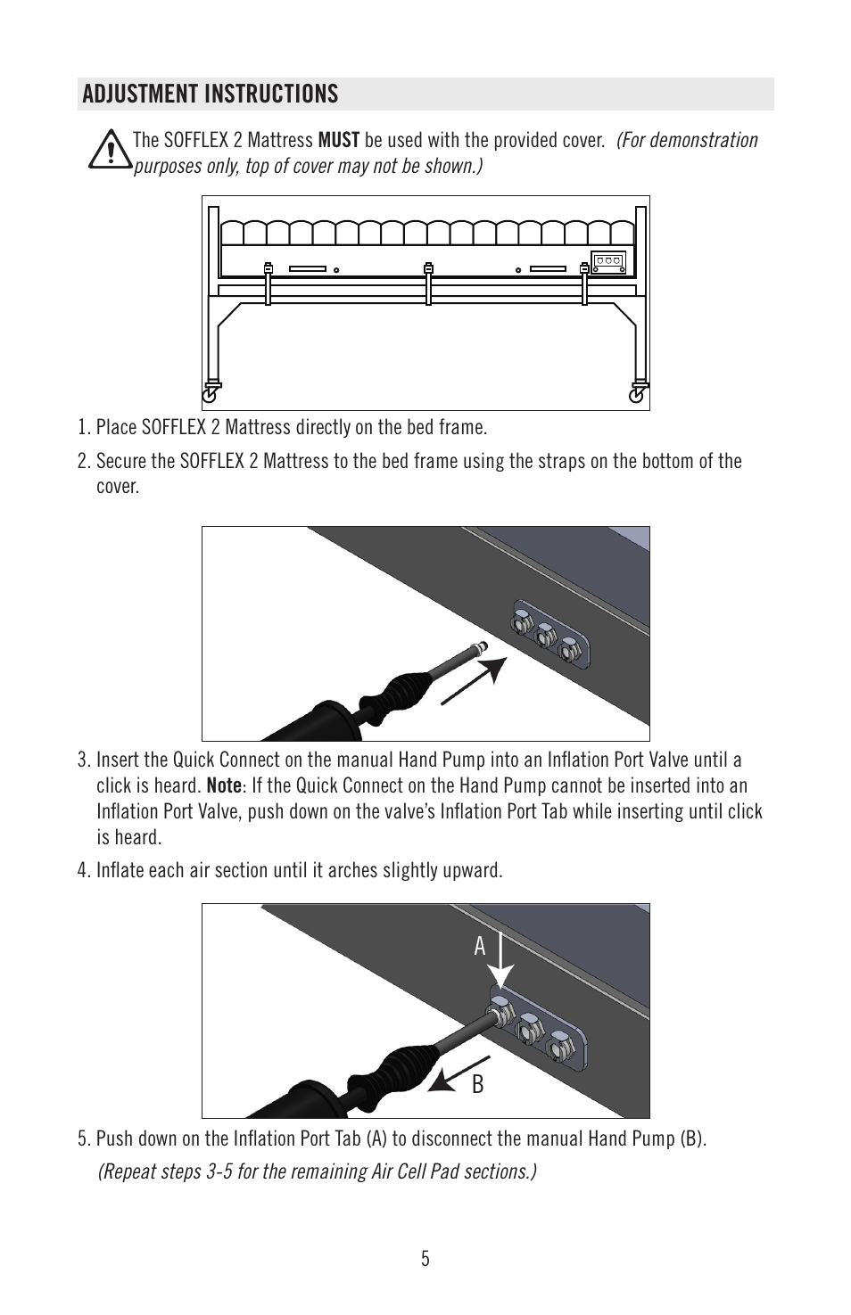 ROHO SOFFLE 2 mattress replacement system User Manual | Page 7 / 12